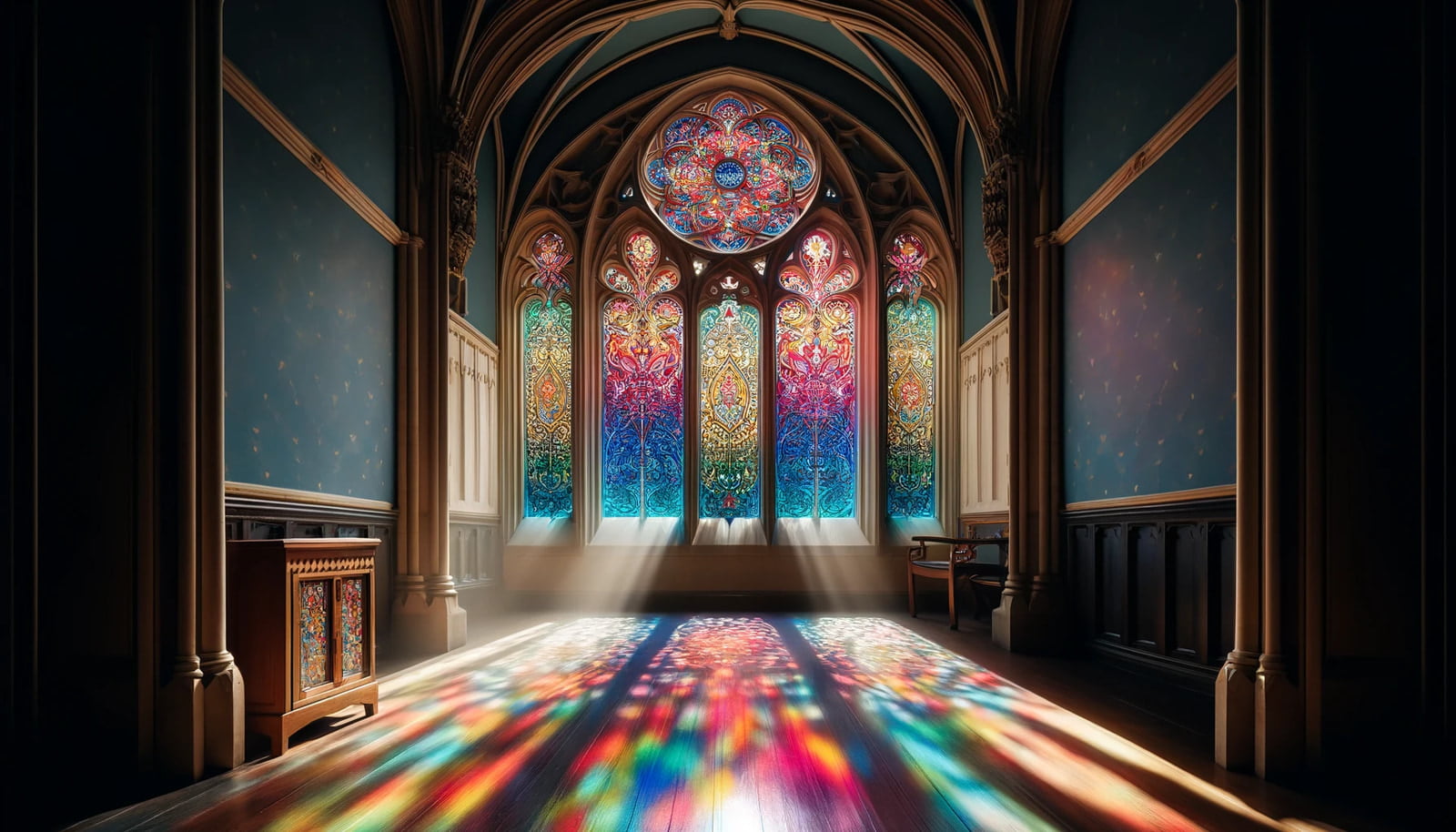 Coloured Glass Window in room