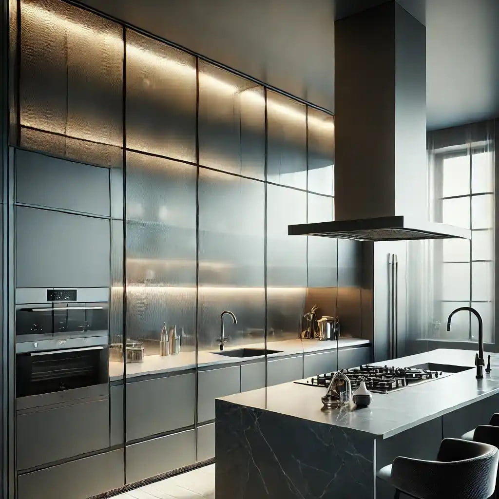 Sandblasted Glass Kitchen Splashbacks