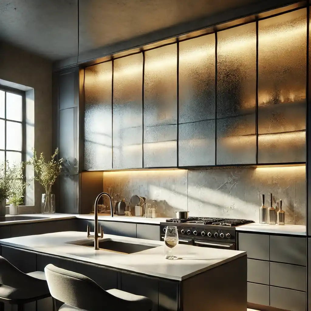 Sandblasted Glass Kitchen Splashbacks