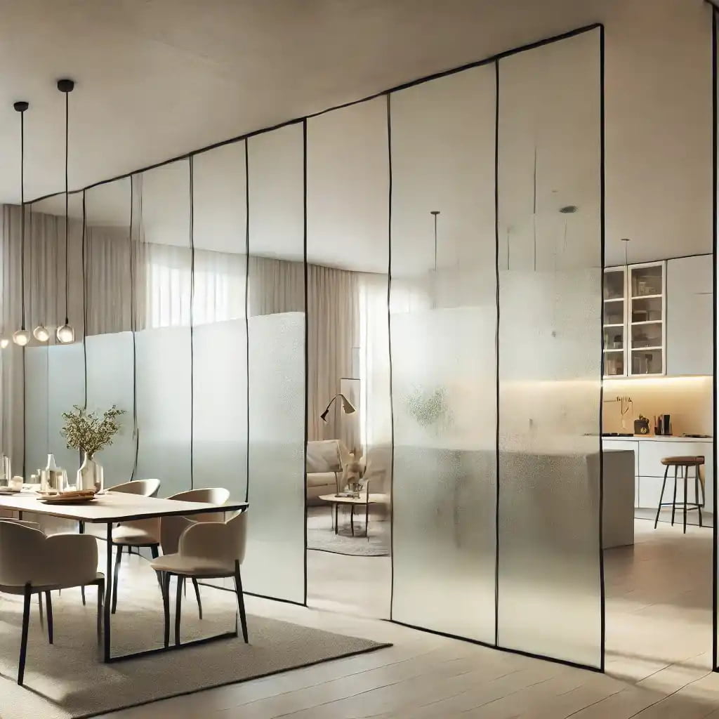 Sandblasted Glass Room Dividers for Houses